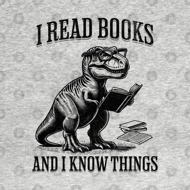 Bookish T-Rex by Cosmic Dust Art